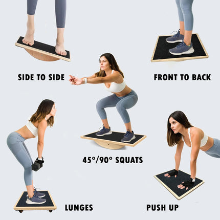 Balance Board Professional Wobble Board for Adults Anti-Slip Balance Board for Physical Therapy Standing Desk Core Strength Wooden Balance Board Rocker Board.