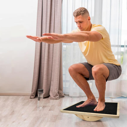 Balance Board Professional Wobble Board for Adults Anti-Slip Balance Board for Physical Therapy Standing Desk Core Strength Wooden Balance Board Rocker Board.