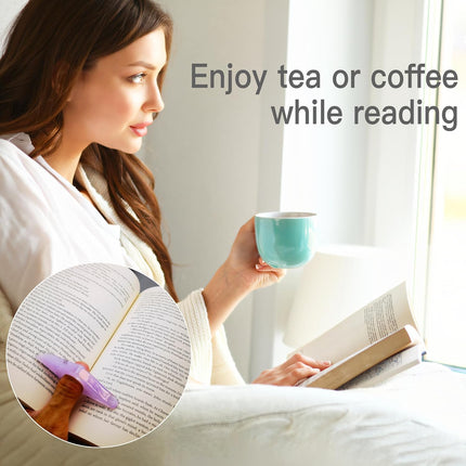 2 Pack Book Page Holder for Reading, Jelly Pattern Thumb Bookmark, Thumb Book Page Holder, Book Opener Holder, Book Accessories Gifts for Teacher, Student and Reading Lovers (Lavender).