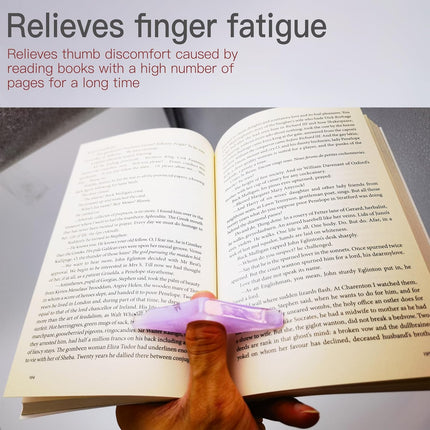 2 Pack Book Page Holder for Reading, Jelly Pattern Thumb Bookmark, Thumb Book Page Holder, Book Opener Holder, Book Accessories Gifts for Teacher, Student and Reading Lovers (Lavender).