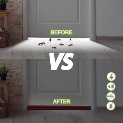2 PCS Door Brush Bottom, Draft Stopper with Brush for Exterior Door, Bottom Seal Strip for Protection Against Bug, Dust, 2" W x 39" L, Brown.