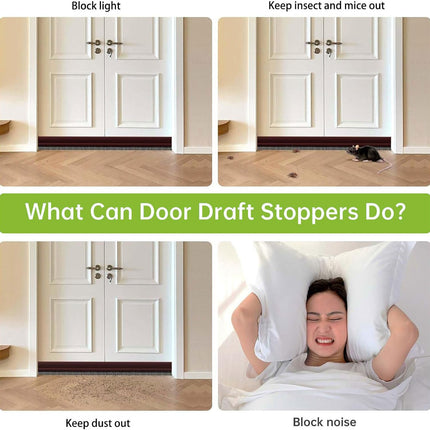 2 PCS Door Brush Bottom, Draft Stopper with Brush for Exterior Door, Bottom Seal Strip for Protection Against Bug, Dust, 2" W x 39" L, Brown.