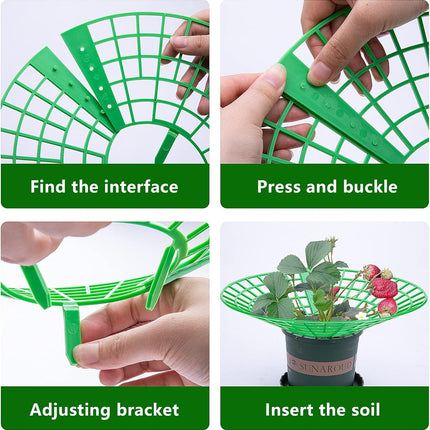 10 Pack Strawberry Plant Supports, Strawberry Plant Stand with 3 Sturdy Legs, Strawberry Growing Racks, Strawberry Growing Frame, Protecting Strawberry Plants from Mold, Rot and Dirt, Green.