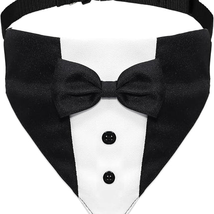 Dog Tuxedo, Formal Dog Wedding Marriage Bandana Bow Tie Collar Adjustable Cat Costume Pet Party Tux for Small, Medium and Large Dogs Engagement Birthday.