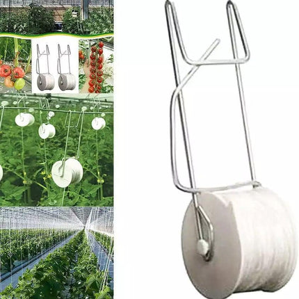 10 PCS Tomato Roller Hooks with String & 40 Clips, 49.2FT Twine Tomato Trellis Kit - Climbing Support for Tomato, Flower Vine, Greenhouse, Home Gardening (10 PCS).