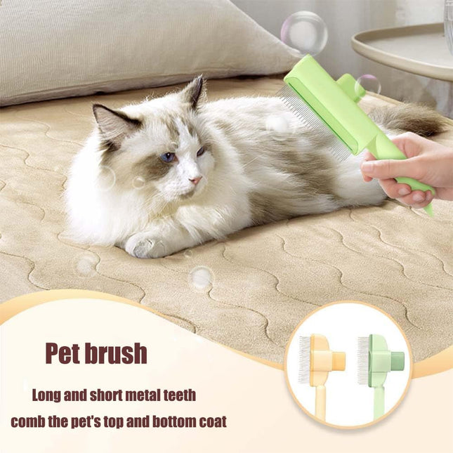 Avatore Zenbrush - Removes Fur & Relieves Pain, Zen Brush for Cats, Zenbrush Cat Comb, Self-Cleaning Cat Brush with Release Button, Cat Grooming Flea Brush for Short & Long Cat (orange,2pcs).