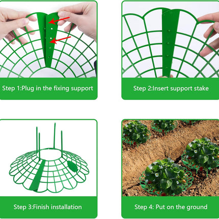 10Pack Strawberry Supports - Plant Support Stand, Growing Racks Protector, Frame Holder Cage (10, B).