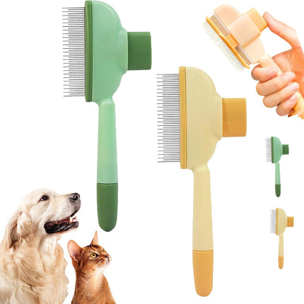 Zen Brush for Cats, New Avatar Zenbrush Cat Comb, Upgrade Self-Cleaning Pet Flea Comb Grooming Brush, Short&long Cat Dogs Multi-function Grooming Brushs for Massaging and Removes Fur (Mix).