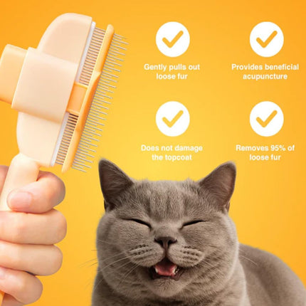 Zen Brush for Cats, New Avatar Zenbrush Cat Comb, Upgrade Self-Cleaning Pet Flea Comb Grooming Brush, Short&long Cat Dogs Multi-function Grooming Brushs for Massaging and Removes Fur (Mix).