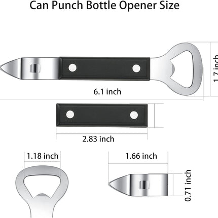 Can Punch Bottle Opener, Manual Stainless Steel Can Opener 1 Pack.