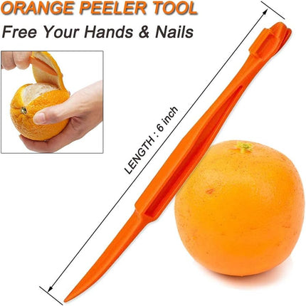 Orange Peeler tools Plastic Orange Peeler Citrus Remover Easy Open Citrus Lemon Citrus Peel Cutter Vegetable Slicer Fruit Tools Kitchen Gadgets (Orange 2 Pack).