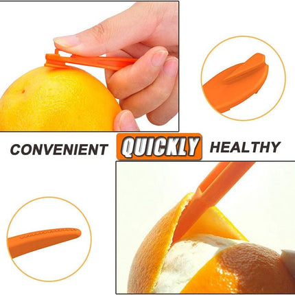 Orange Peeler tools Plastic Orange Peeler Citrus Remover Easy Open Citrus Lemon Citrus Peel Cutter Vegetable Slicer Fruit Tools Kitchen Gadgets (Orange 2 Pack).