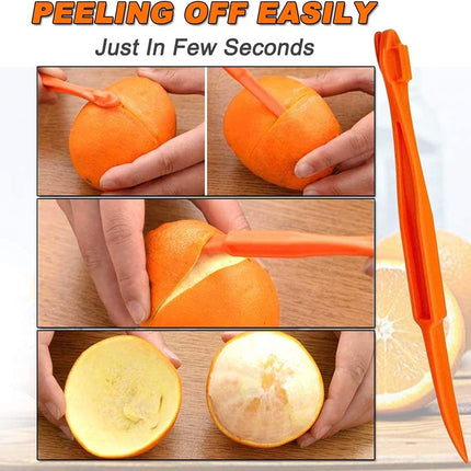 Orange Peeler tools Plastic Orange Peeler Citrus Remover Easy Open Citrus Lemon Citrus Peel Cutter Vegetable Slicer Fruit Tools Kitchen Gadgets (Orange 2 Pack).