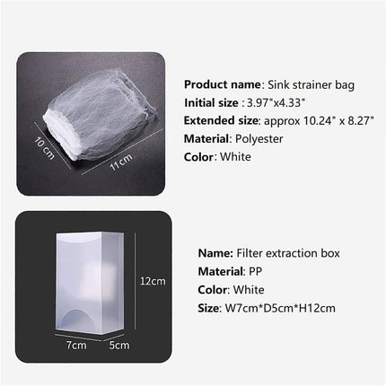 Kitchen Sink Strainer Mesh Bag- 200 PCS Disposable Sink Net Strainer Filter Bags for Sink Drain for Collecting Kitchen Food Waste Leftover Garbage.