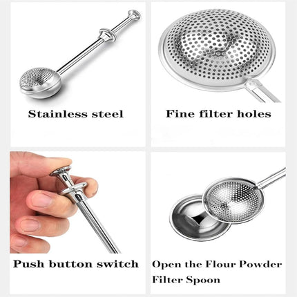 Powdered Sugar Shaker Duster Stainless Steel Dusting Wand Flour Sifter for Baking Flour Spices Baking Tools.