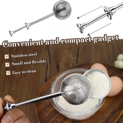 Powdered Sugar Shaker Duster Stainless Steel Dusting Wand Flour Sifter for Baking Flour Spices Baking Tools.