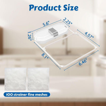 Kitchen Sink Strainer with Net 100Pcs, Large Opening Sink Strainer Rack, Foldable Rag Rack, Strong Load-Bearing Kitchen Food Catcher Filter, for Kitchen Sink Leftover Garbage Food.