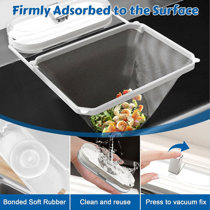 Kitchen Sink Strainer with Net 100Pcs, Large Opening Sink Strainer Rack, Foldable Rag Rack, Strong Load-Bearing Kitchen Food Catcher Filter, for Kitchen Sink Leftover Garbage Food.