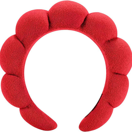 Spa Headband for Washing Face or Facial Makeup - Bubble Skincare Terry Cloth Puffy Headband for Mask Skin Treatment.