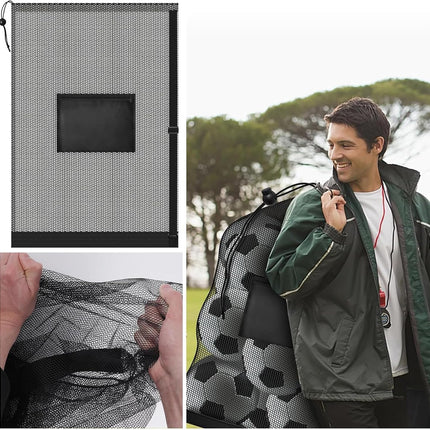 40 * 28 in Extra Large Sports Ball Bag Mesh, Heavy Duty Soccer Ball Net Bag, Con Adjustable Shoulder Strap, for Swimming, Diving, Travel, Gym, Camping, Training, Sports.