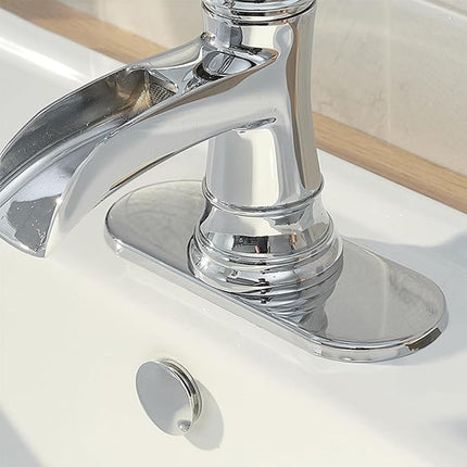 2PCS 6 inch Sink Faucet Hole Cover,Deck Plate Escutcheon for Kitchen Faucet,Sink Hole Cover,Plate for Bathroom Sink,Plumbing Cover Plates,Deck Plate for Pull Down Faucet:Stainless Steel (Chrome).