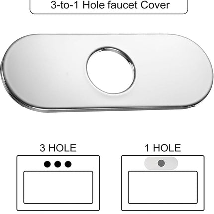2PCS 6 inch Sink Faucet Hole Cover,Deck Plate Escutcheon for Kitchen Faucet,Sink Hole Cover,Plate for Bathroom Sink,Plumbing Cover Plates,Deck Plate for Pull Down Faucet:Stainless Steel (Chrome).