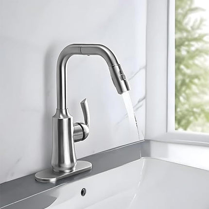 2PCS 6 inch Sink Faucet Hole Cover,Deck Plate Escutcheon for Kitchen Faucet,Sink Hole Cover,Plate for Bathroom Sink,Plumbing Cover Plates,Deck Plate for Pull Down Faucet:Stainless Steel (Chrome).