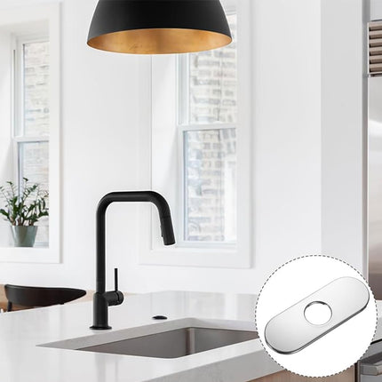 2PCS 6 inch Sink Faucet Hole Cover,Deck Plate Escutcheon for Kitchen Faucet,Sink Hole Cover,Plate for Bathroom Sink,Plumbing Cover Plates,Deck Plate for Pull Down Faucet:Stainless Steel (Chrome).