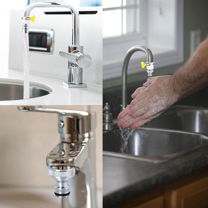Faucet Tap Quick Connector Kit, 4 Washing Machine Connector and 2 Universal Faucet Adapter, Thread Sink Faucet Adapter for Dishwasher, Car Wash, Connecting Garden Hose.