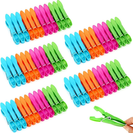 48 PCS Windproof clothespins Plastic clothespins for Clothesline Strong Grip Clothes Pegs for Indoor and Outdoor Clothesline Area Clothes Hanger Clip, Clothesline Hanger, Powerful Clothes Hanger.