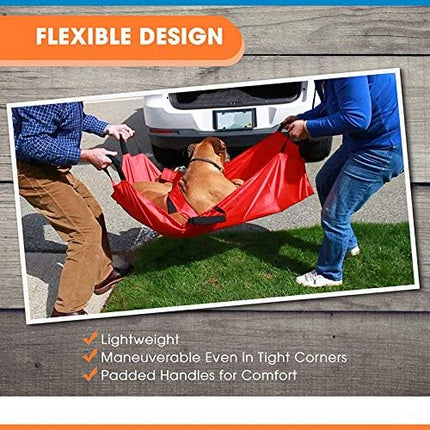 Transport Stretcher for Dogs - Emergency Animal Carrier with Safety Strap - 250 Pound Weight Limit - Pet Stretcher.