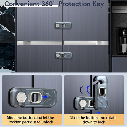 5 Pack Child Proof Refrigerator Lock, Fridge Locks for Kids with Sticky Adhesive Pads, Child Safety Locks for Doors, RV Refrigerator, Oven Lock Child Safety Baby Cabinet Locks.
