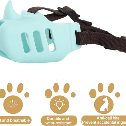 Silicone Dog Muzzle, Soft Muzzle for Small Medium Dogs, Breathable Silicone Cage Mouth Cover for Poodle Dachshund to Prevent Biting and Chewing Adjustable Head Strap (S,Orange).