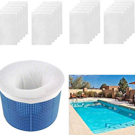 Pool Skimmer Socks, Pool FilterSaver Socks Net, Savers for Filters, Baskets and Skimmers, Ideal Skimmers Cleans Debris and Leaves for InGround and Above Ground Pools (20pcs).