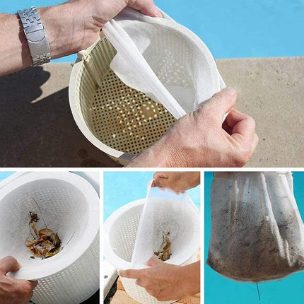 Pool Skimmer Socks, Pool FilterSaver Socks Net, Savers for Filters, Baskets and Skimmers, Ideal Skimmers Cleans Debris and Leaves for InGround and Above Ground Pools (20pcs).