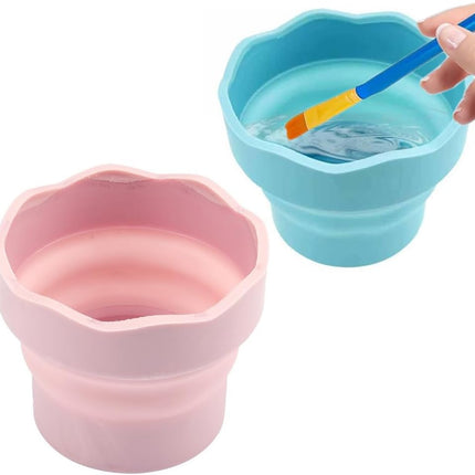 Collapsible Paint Water Cup 2Pcs, Portable Paint Brush Washer for Painting.