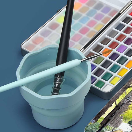 Collapsible Paint Water Cup 2Pcs, Portable Paint Brush Washer for Painting.