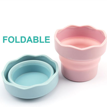 Collapsible Paint Water Cup 2Pcs, Portable Paint Brush Washer for Painting.