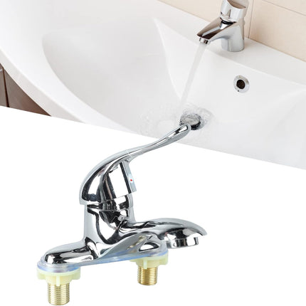 Modern Bathroom Sink Faucet, Zinc Alloy, Chrome Finish, 2 Hole, Single Handle, Easy Install, Suitable for Home & Hotel.