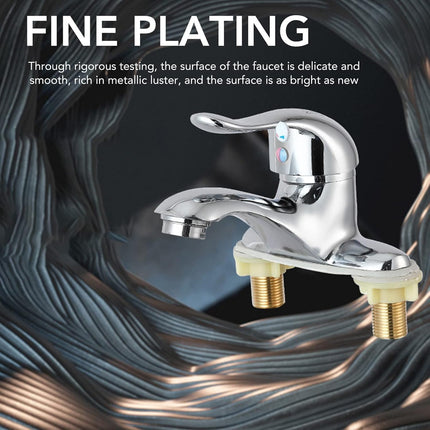 Modern Bathroom Sink Faucet, Zinc Alloy, Chrome Finish, 2 Hole, Single Handle, Easy Install, Suitable for Home & Hotel.