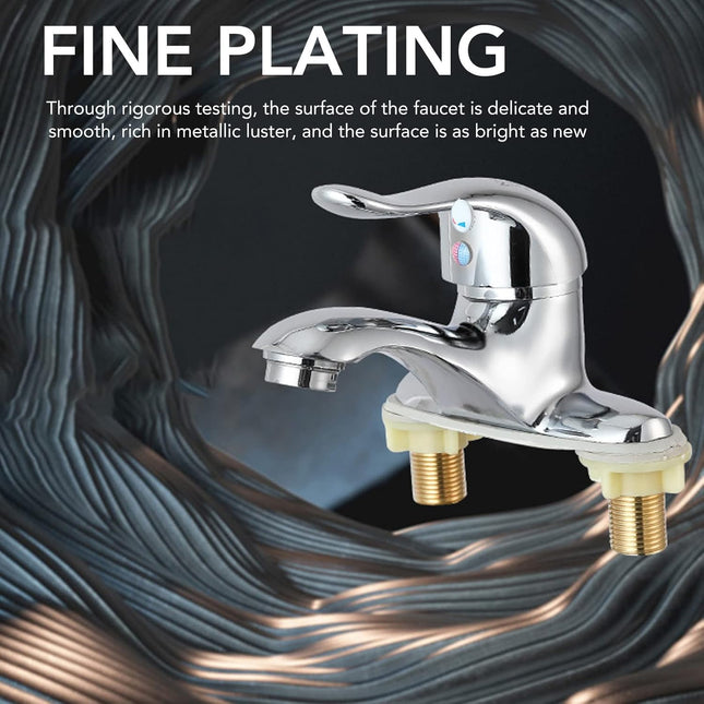 Modern Bathroom Sink Faucet, Zinc Alloy, Chrome Finish, 2 Hole, Single Handle, Easy Install, Suitable for Home & Hotel.