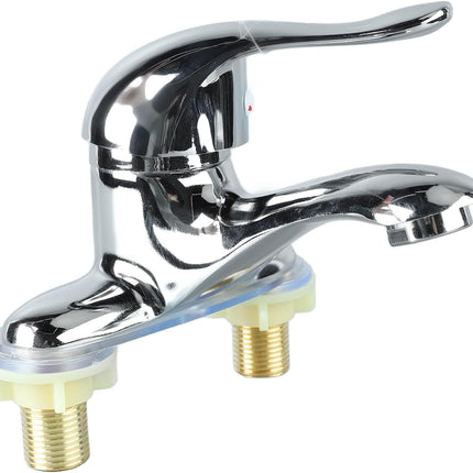 Modern Bathroom Sink Faucet, Zinc Alloy, Chrome Finish, 2 Hole, Single Handle, Easy Install, Suitable for Home & Hotel.