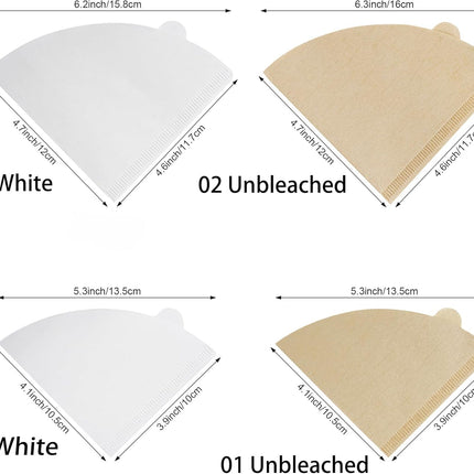 300 Counts Coffee Filters Cone Coffee Filters V60 Coffee Filter No.2 Coffee Filters 2-4 Cups Pour Over Coffee Filter Cone Natural Paper Coffee Filters.