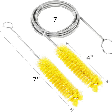 CPAP Tube Cleaning Brush-7 Feet Flexible + 7 Inches Handy Stainless Steel Wire Bristle Brush- Fits for Standard 22mm Diameter Tubing.