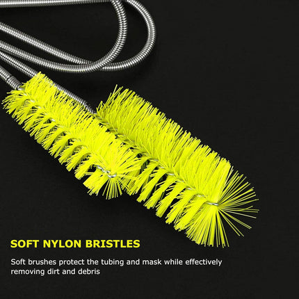 CPAP Tube Cleaning Brush-7 Feet Flexible + 7 Inches Handy Stainless Steel Wire Bristle Brush- Fits for Standard 22mm Diameter Tubing.