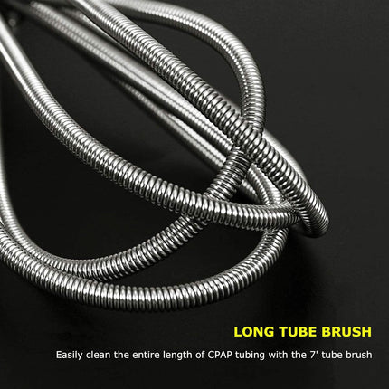CPAP Tube Cleaning Brush-7 Feet Flexible + 7 Inches Handy Stainless Steel Wire Bristle Brush- Fits for Standard 22mm Diameter Tubing.