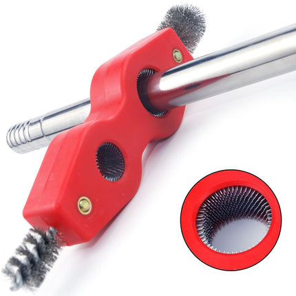 2 PCS 4 in 1 Copper Tubing Brush, 1/2 in and 3/4 in Copper Pipe Cleaner, Stainless Steel Coppers Tubing Wire Brush Cleaning Inside and Outside Thread, for Plumbing Installation, Soldering.