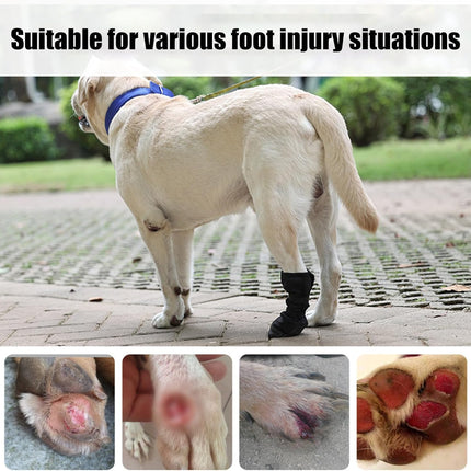 Dog Paw Wound Cover - Pet Waterproof Foot Covers | Claw Shoe Covers | Adjustable Dog Boots for Injured Paws | Breathable Four-Legged Claw Shoe Covers | Non-Slip Dog Injury Protection C.