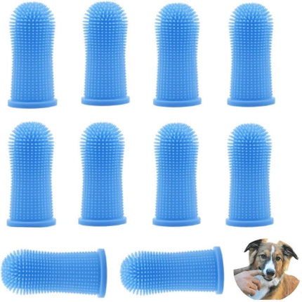 Dog Toothbrush, 10Pcs Soft Dog Finger Toothbrush, 360º Dog Finger Toothbrush, Silicone Pets Teeth Cleaning Toothbrush Kit for Dogs Puppies, Small Pets Dental Care.