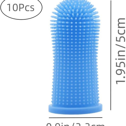 Dog Toothbrush, 10Pcs Soft Dog Finger Toothbrush, 360º Dog Finger Toothbrush, Silicone Pets Teeth Cleaning Toothbrush Kit for Dogs Puppies, Small Pets Dental Care.